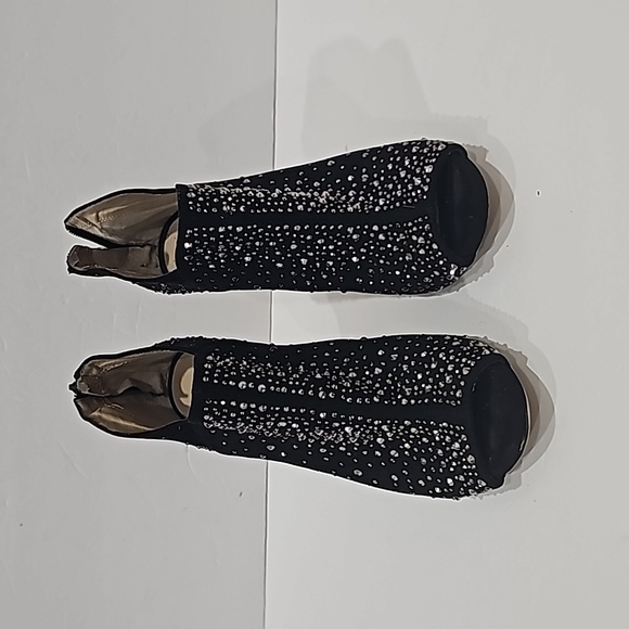 INC Black Suede with Rhinestone Booties Size 10 - Picture 12 of 15
